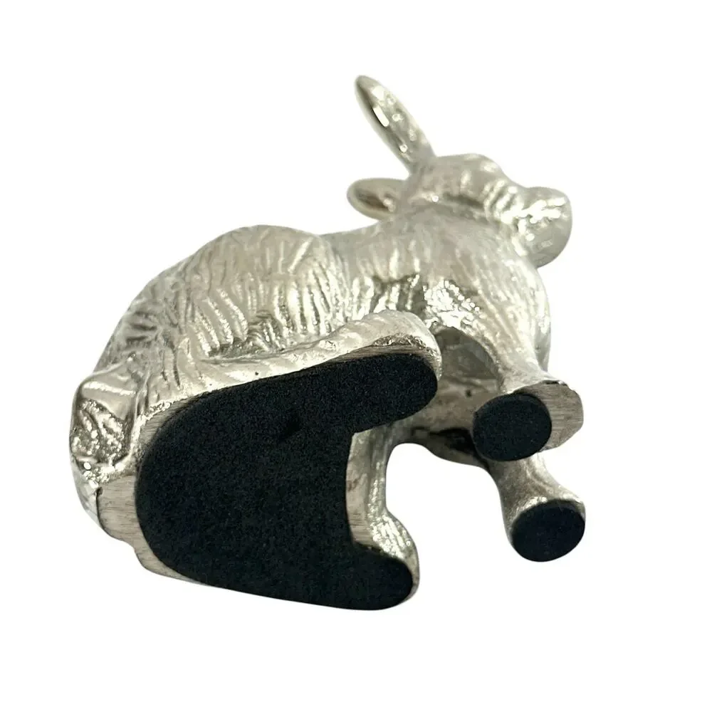 Cast Aluminum Rabbit Hare Figurine Silver Metal Sculpture 4.5”